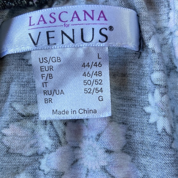 VENUS off the shoulder black floral top size large - Picture 4 of 7